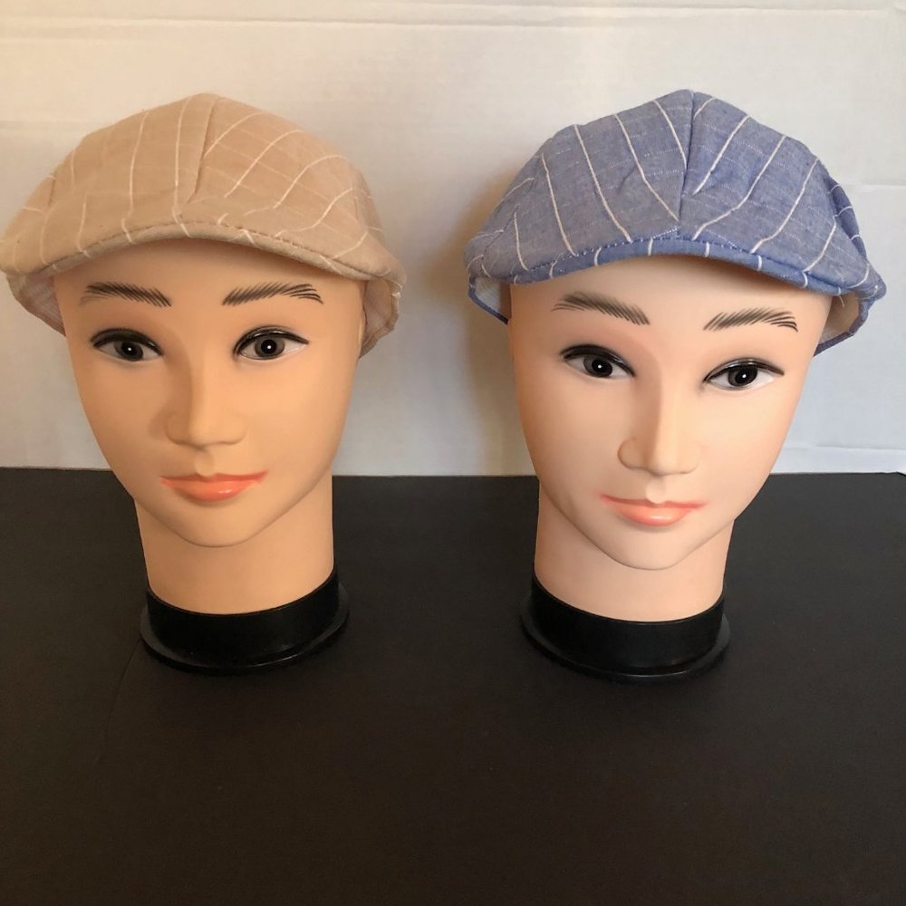 MENS ALL SEASON STRIPE NEWSBOY HAT/CAP